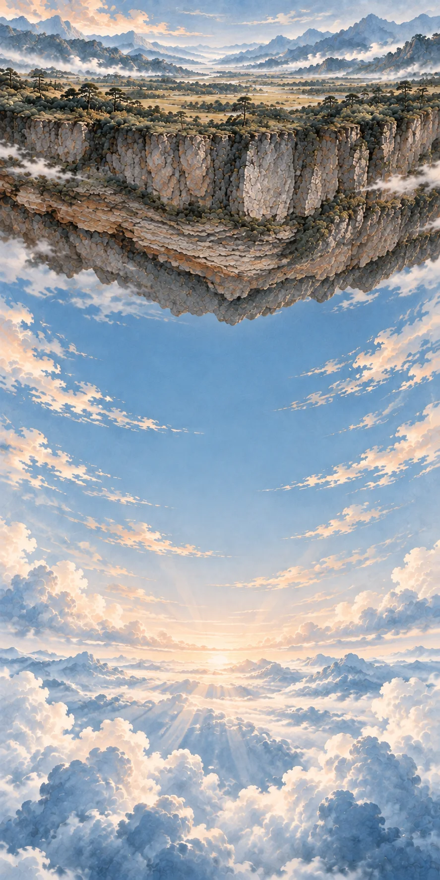 Earth above and luminous heaven below