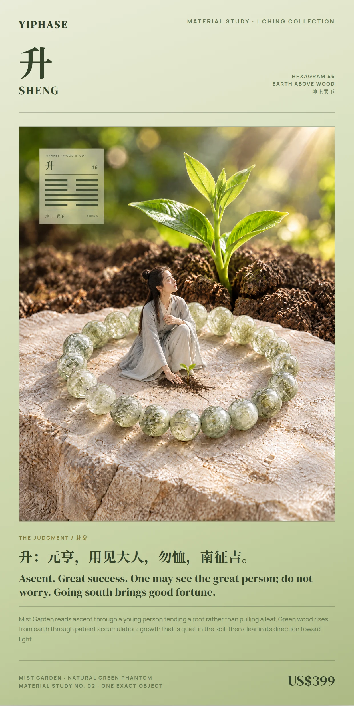 A hand tending the soil; a gaze following new growth.